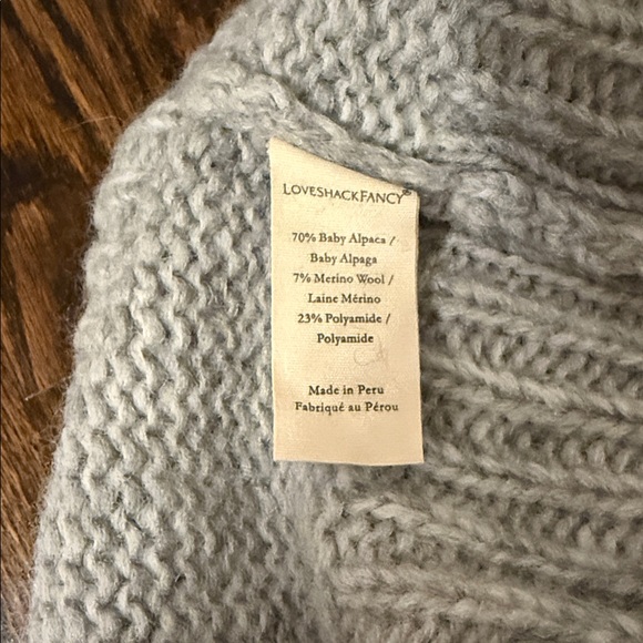 LoveShackFancy Off-Shoulder Sweater - Light Gray - Picture 8 of 8